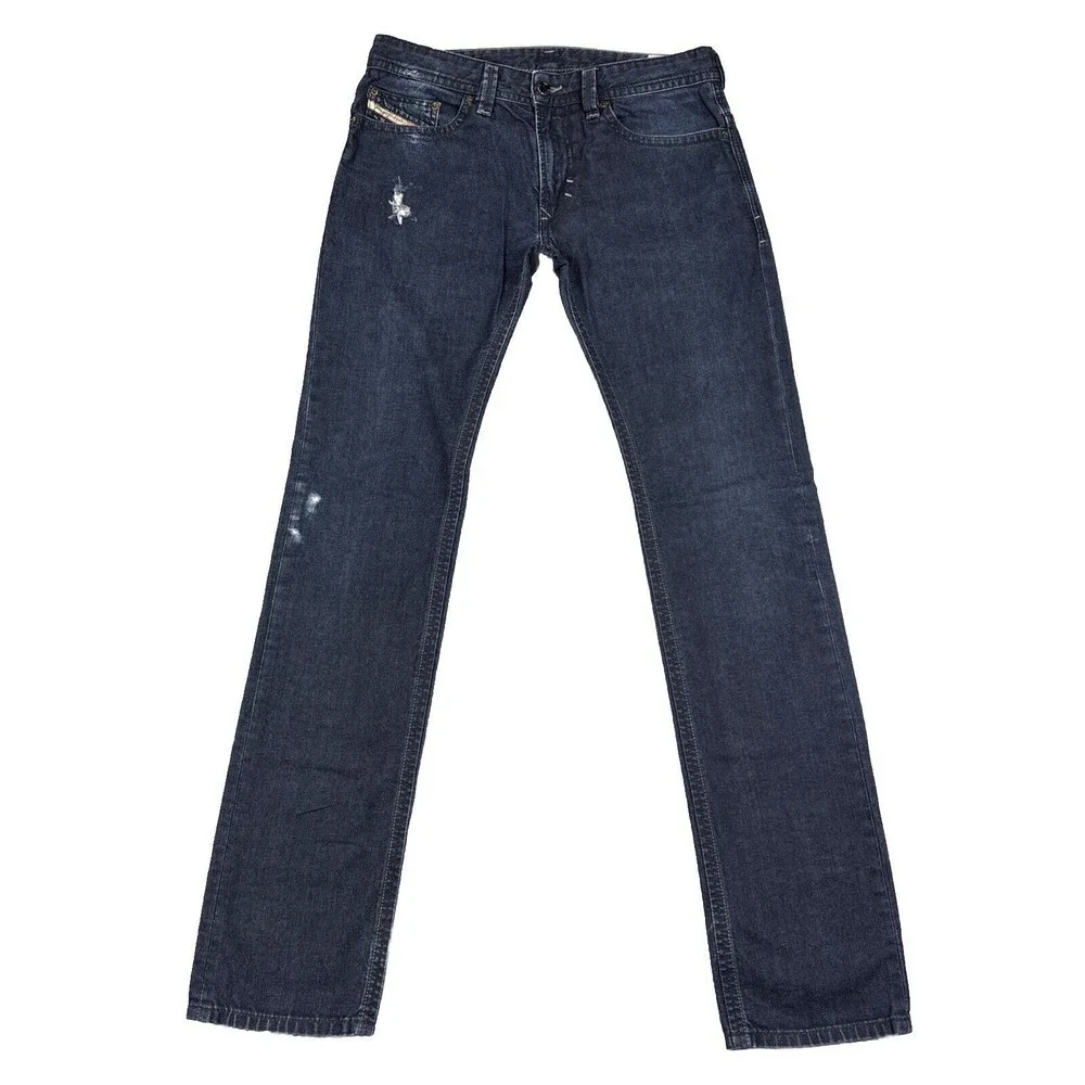 Diesel Industry Thavar Jeans Mens 30x34 Slim Skinny Distressed Blue Denim‎